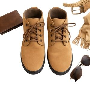 Simple Antique Modern Tan Suede Chukka Boots Lace-Up Casual Men’s Size 10 GUC